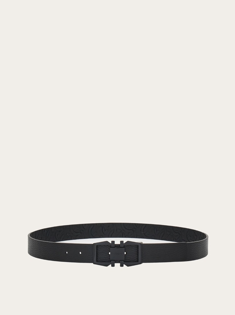 Reversible and adjustable Gancini belt Gallery image 3