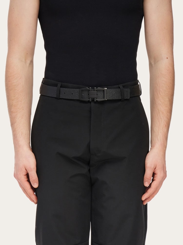 Reversible and adjustable Gancini belt Gallery image 4