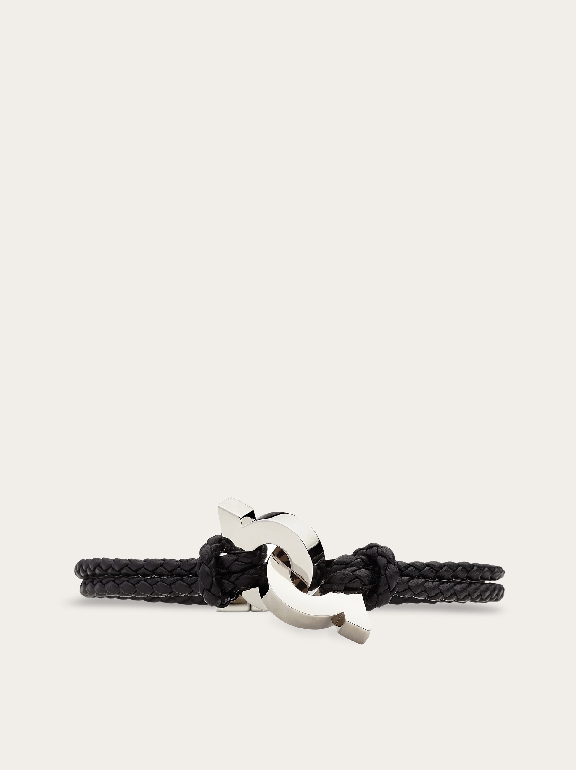 Bracelet with intertwined Gancini (18cm) - Men | Ferragamo