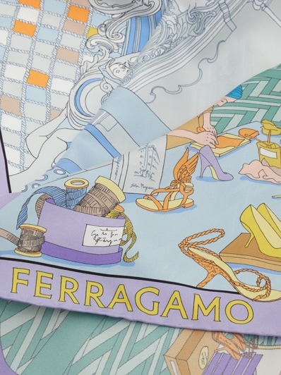 [Salvatore Ferragamo] プリントシルクスカート Ferragamo グラフィック シルクスカート | ブラック | FARFETCH JP