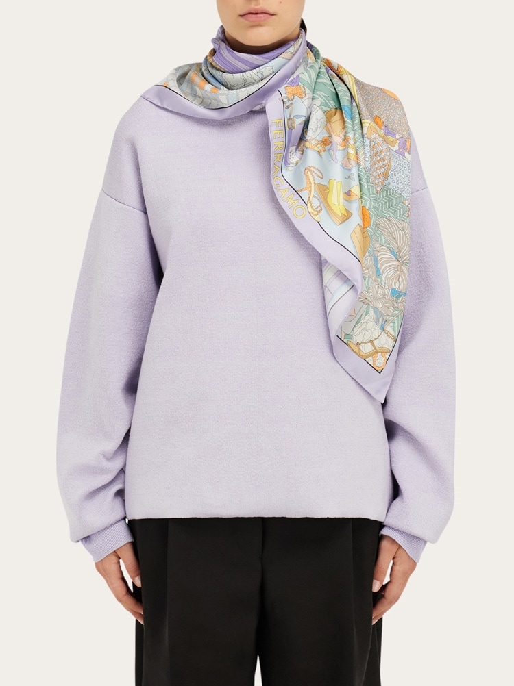 Atelier print silk foulard Gallery image 3