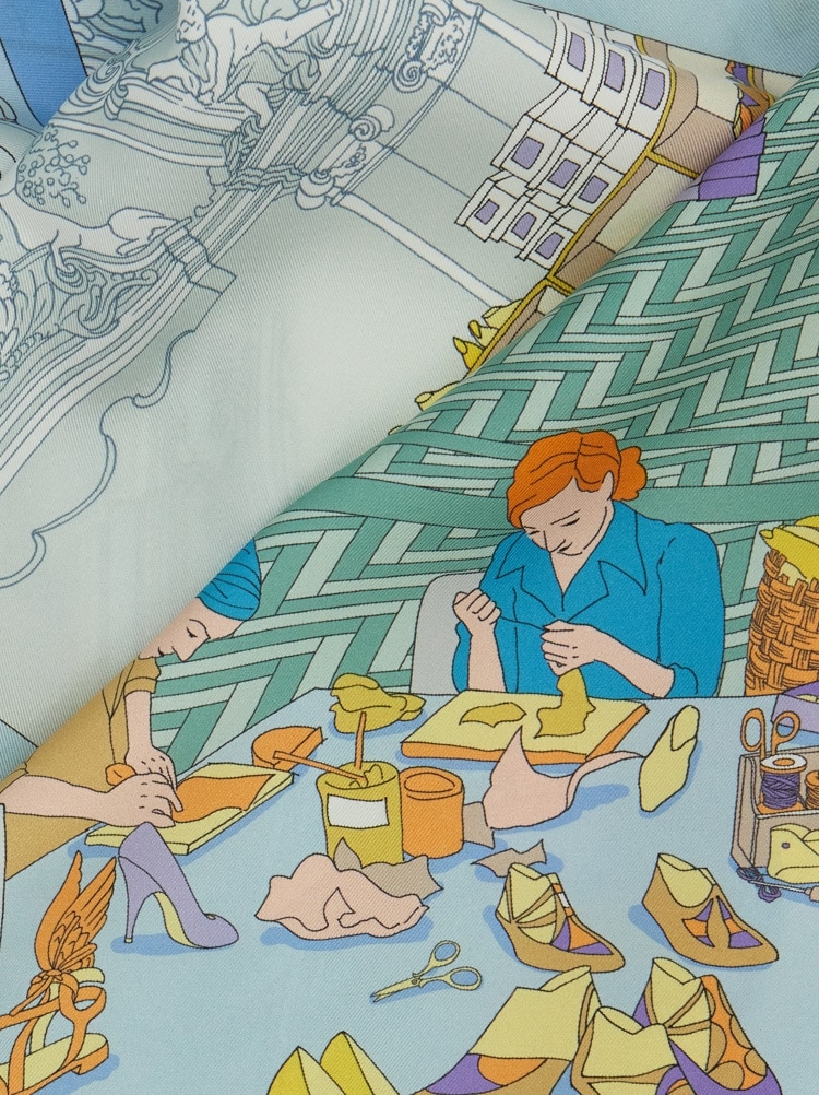 Atelier print silk foulard Gallery image 4