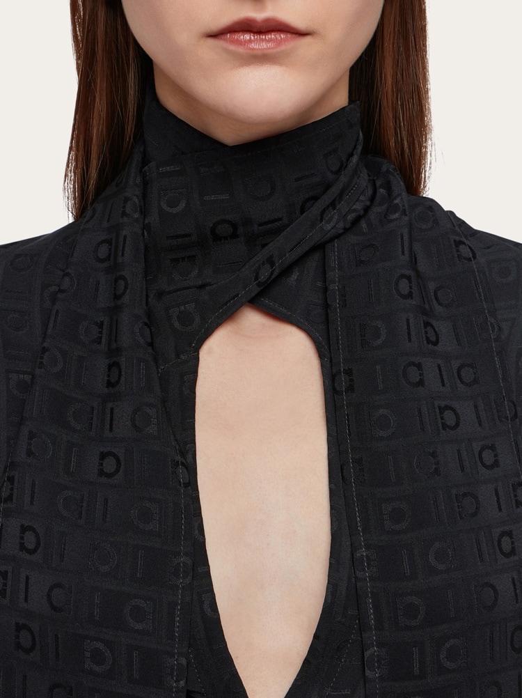 Ferragamo Monogram shirt with sash collar Gallery image 4