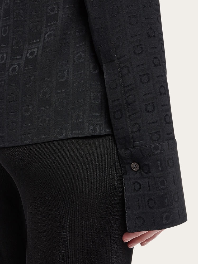 Ferragamo Monogram shirt with sash collar Gallery image 5
