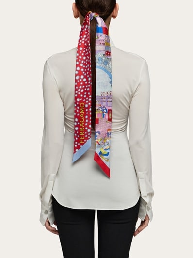 Atelier print silk mini bandeau - Women | Ferragamo