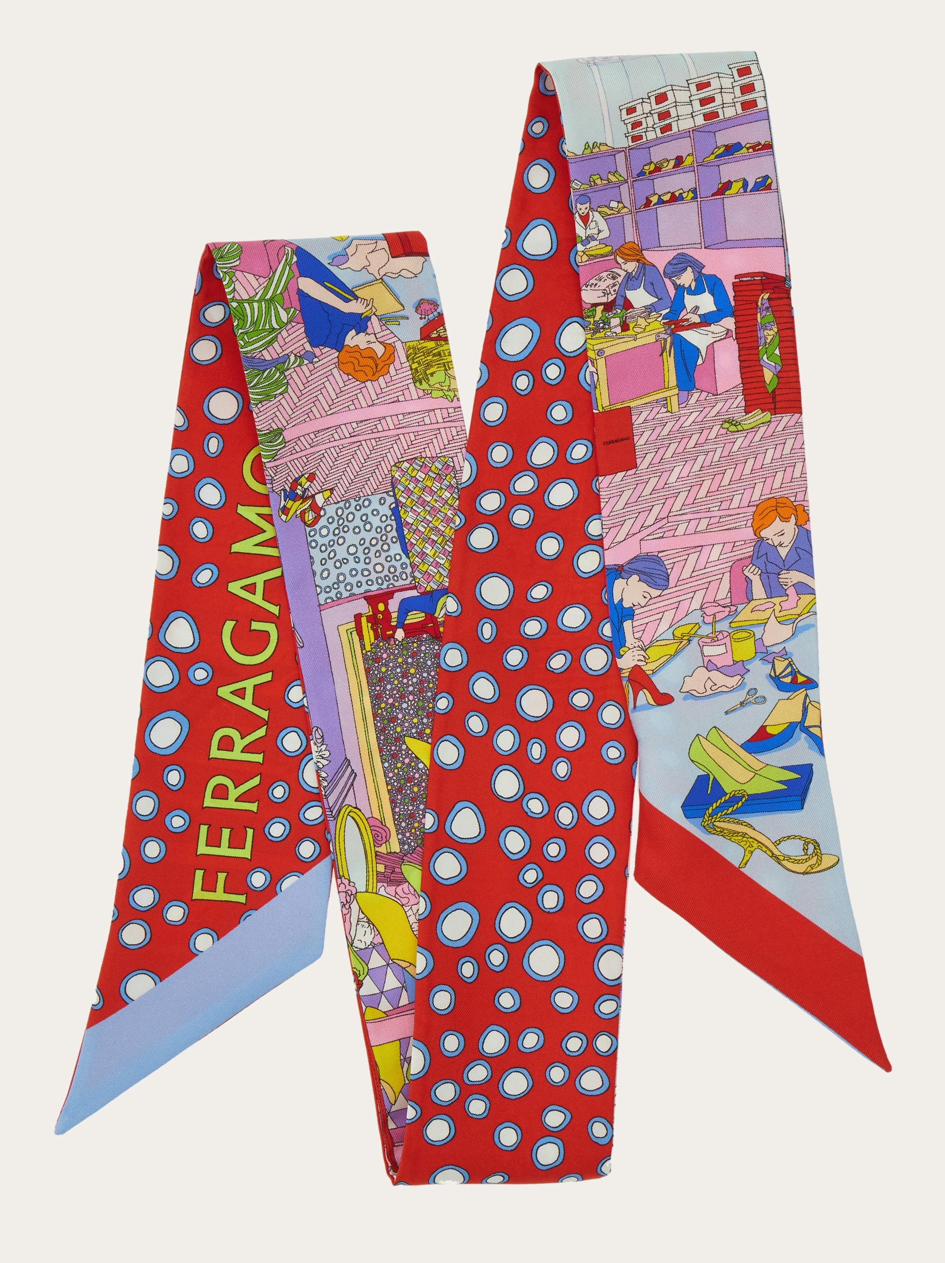 Atelier print silk mini bandeau - Women | Ferragamo