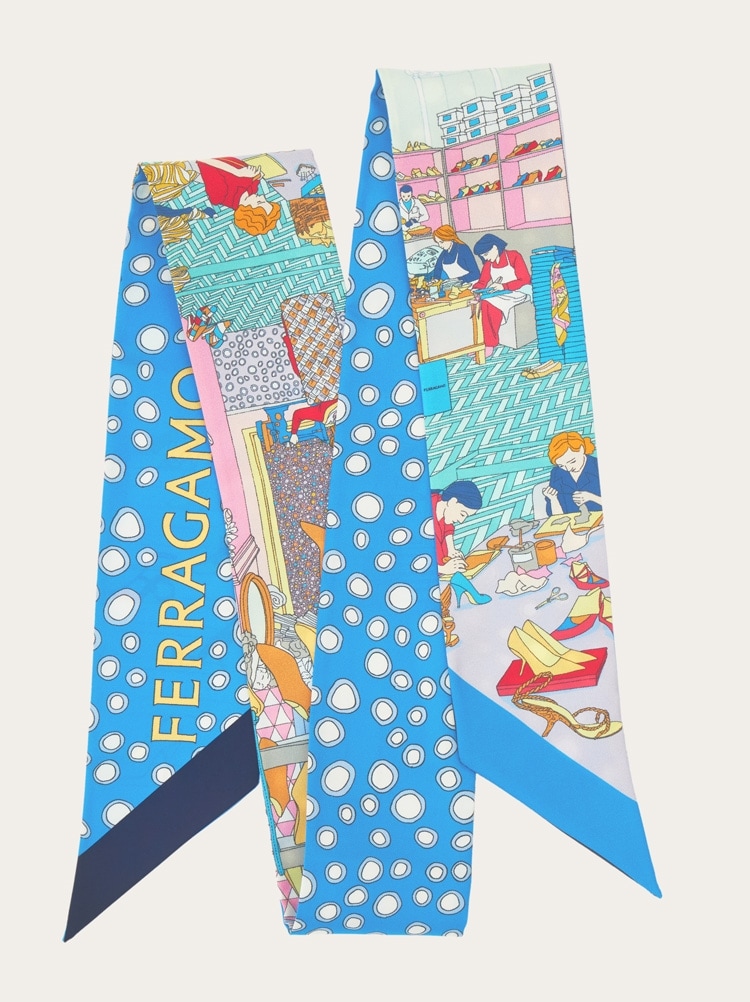 Atelier print silk mini bandeau Gallery image 4