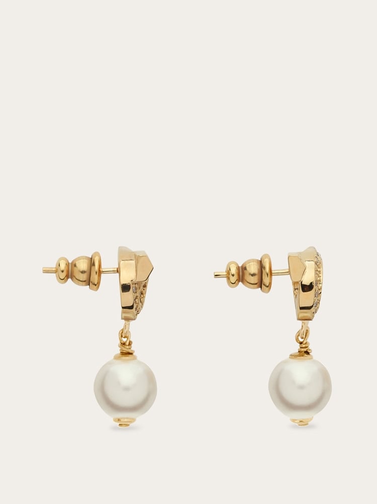 Gancini earrings with pearls and crystals Gallery image 3