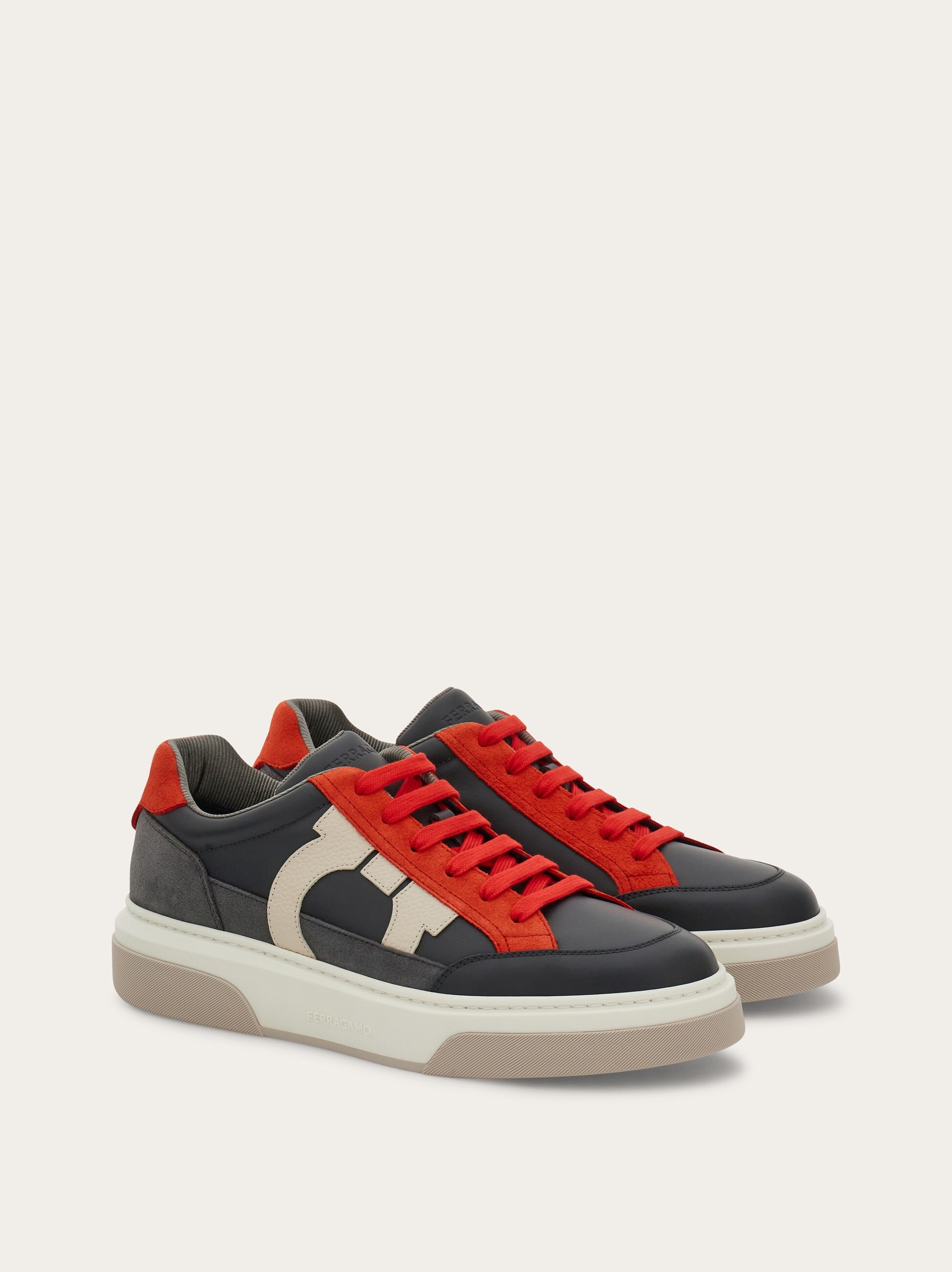 Low top sneaker with Gancini outline - Shoes - Men - Salvatore  