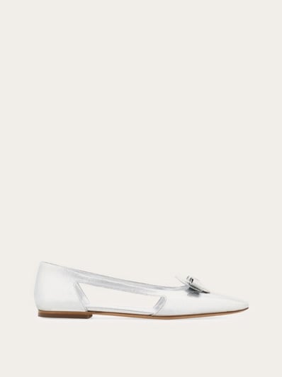 Cut out ballet flat with Drop Bow ornament - Shoes - Women