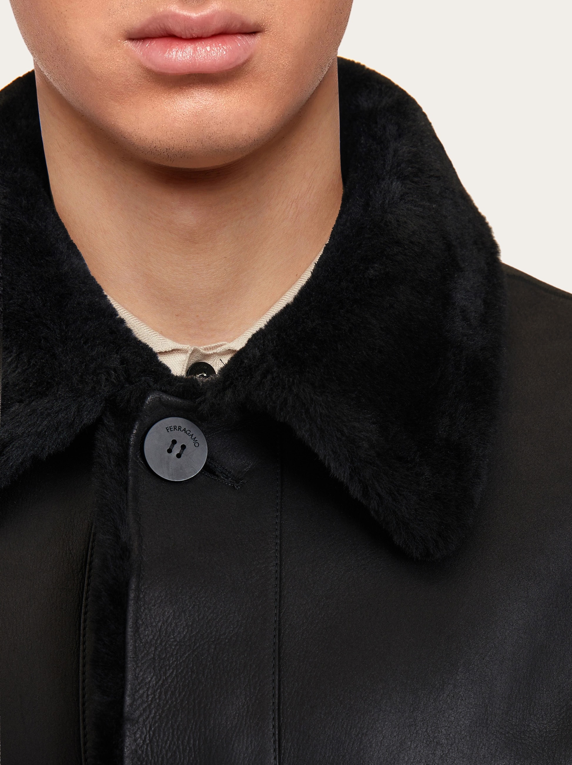 Shearling merino coat - Men | Ferragamo