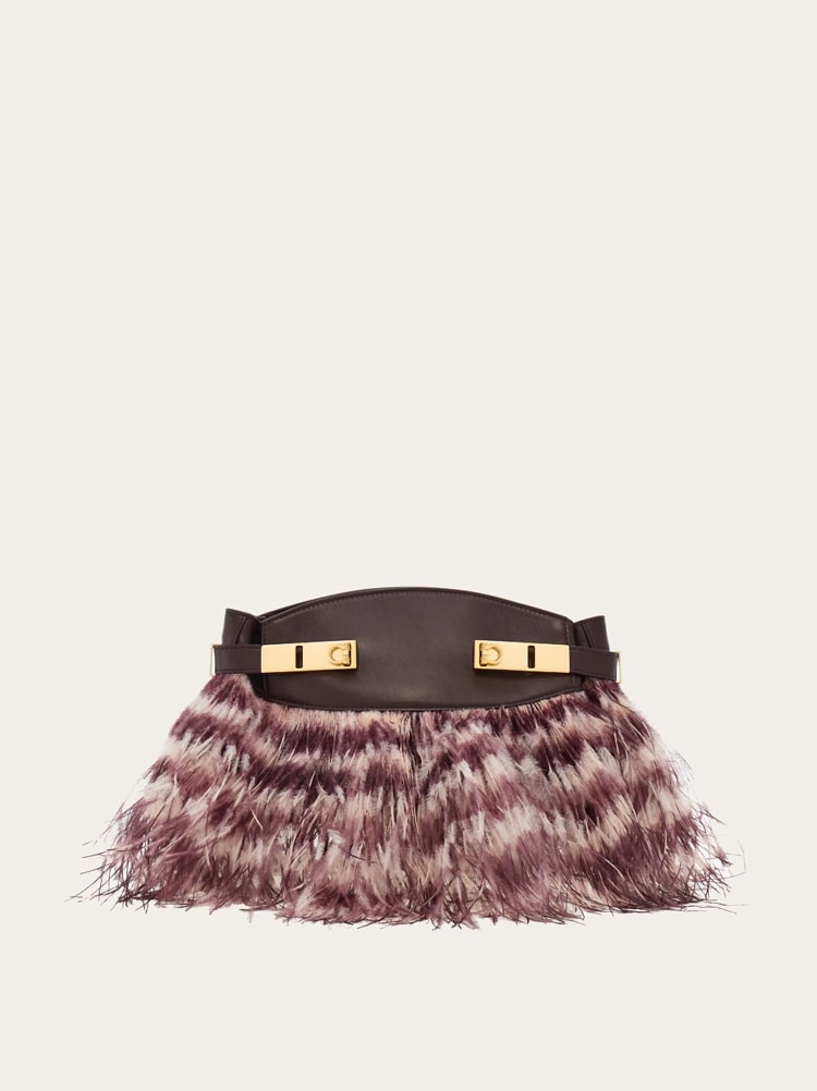 Hug soft crossbody bag with feathers (XS) Gallery image 1