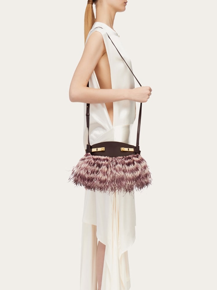 Hug soft crossbody bag with feathers (XS) Gallery image 3