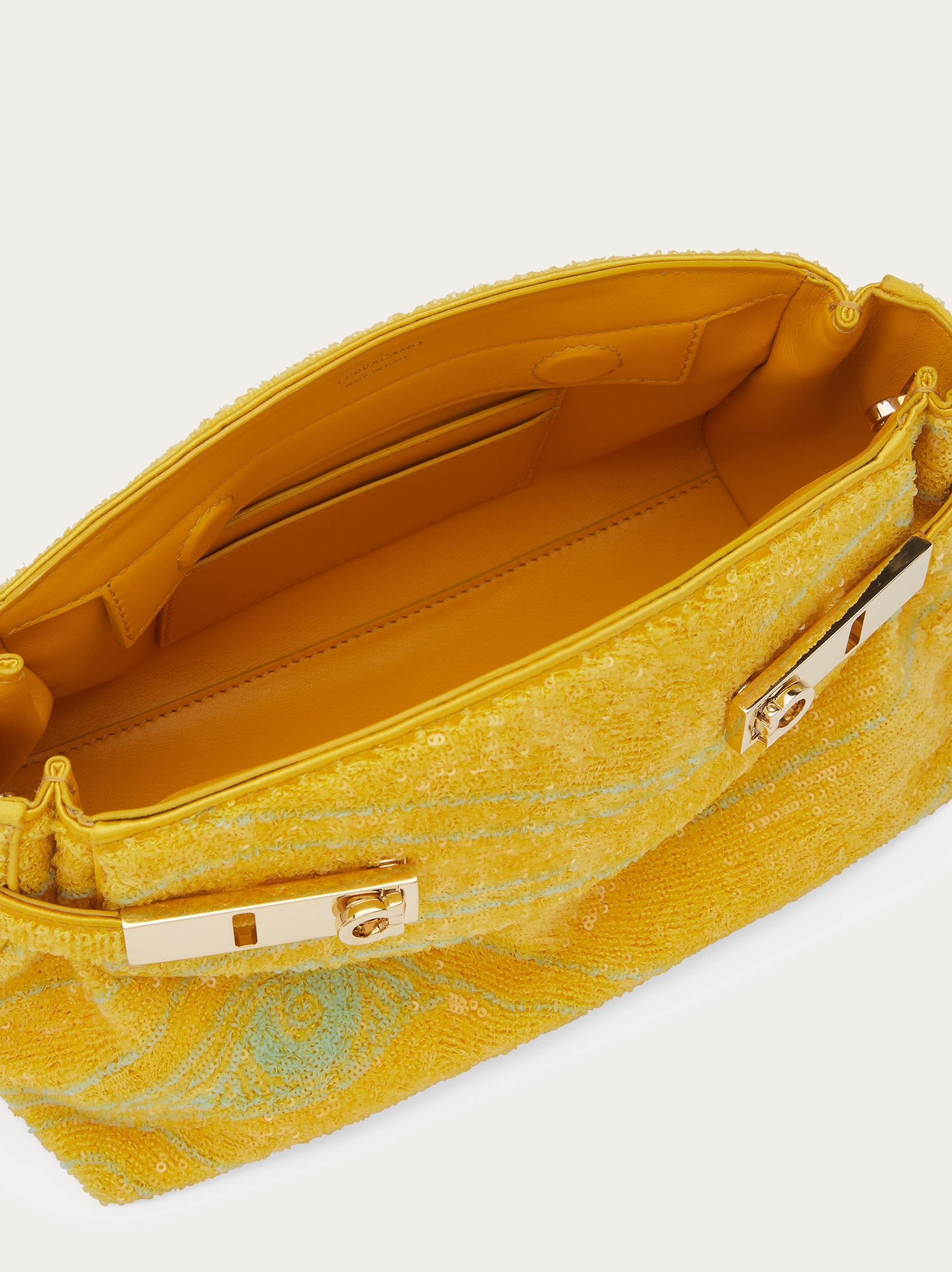 Hug soft crossbody bag with sequins (XS) - Women | Ferragamo