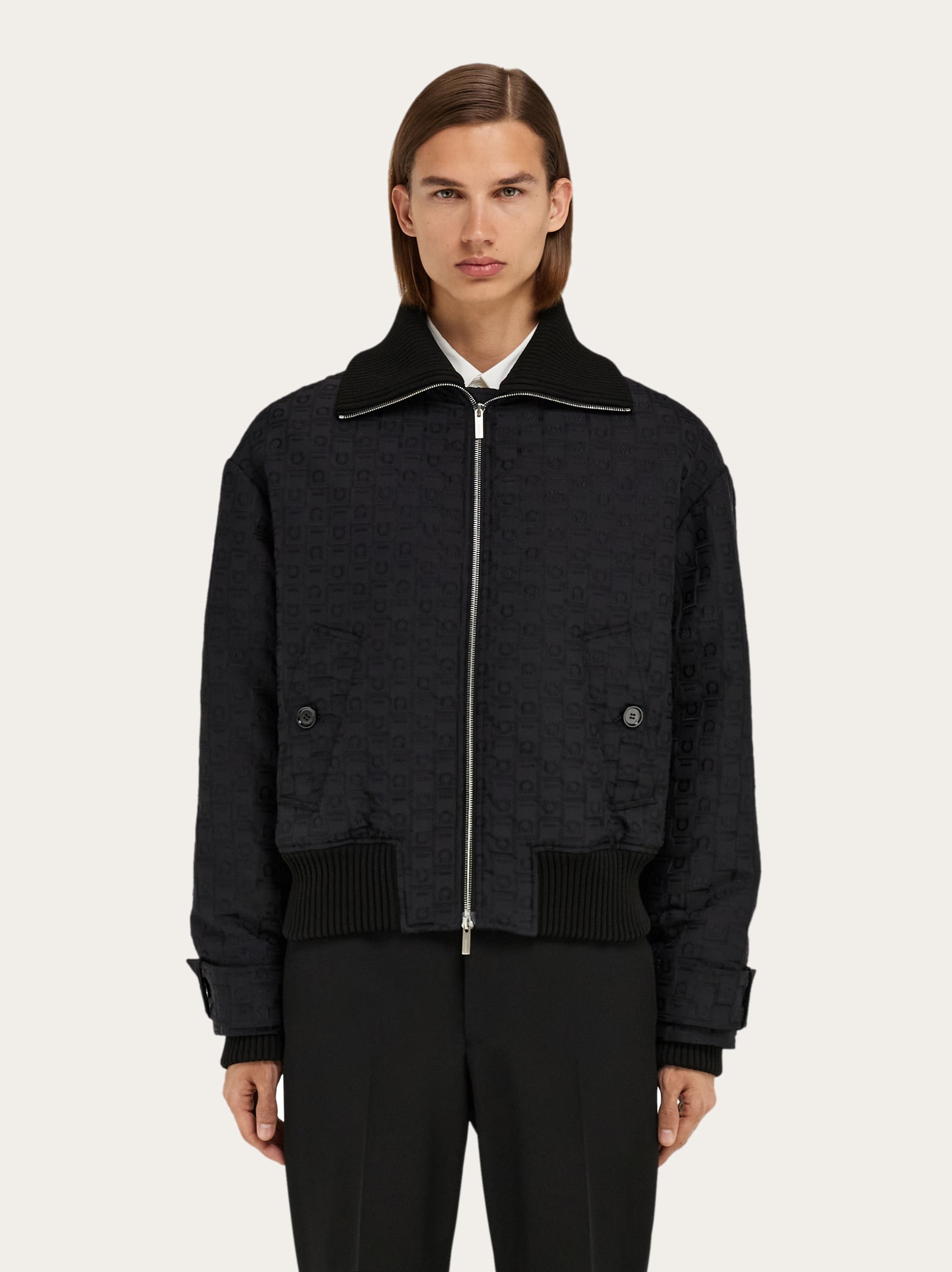 Blouson in Monogram nylon - Men | Ferragamo