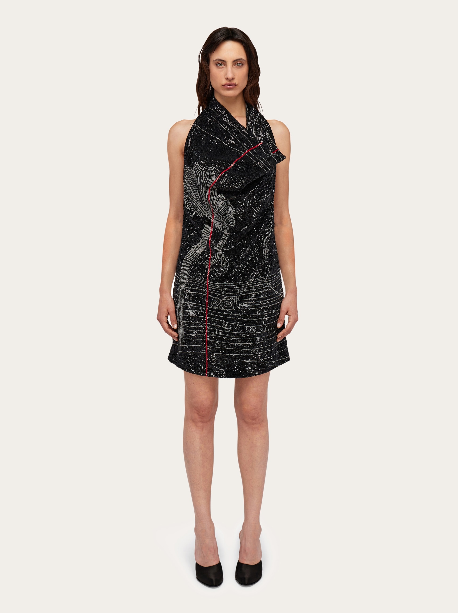 Sequins embellished halter neck dress - Women | Ferragamo
