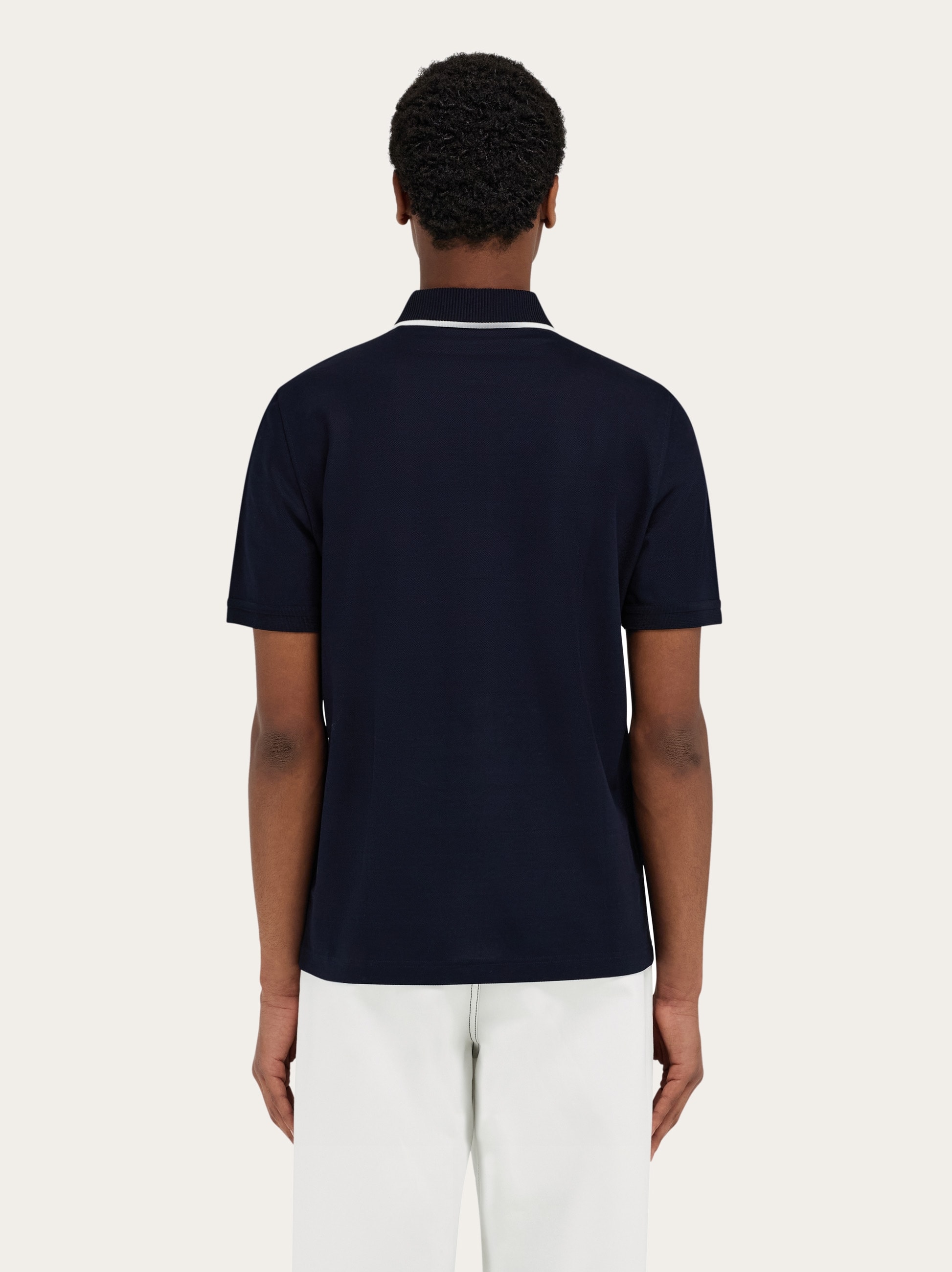 Cotton polo shirt with zip closure - Men | Ferragamo