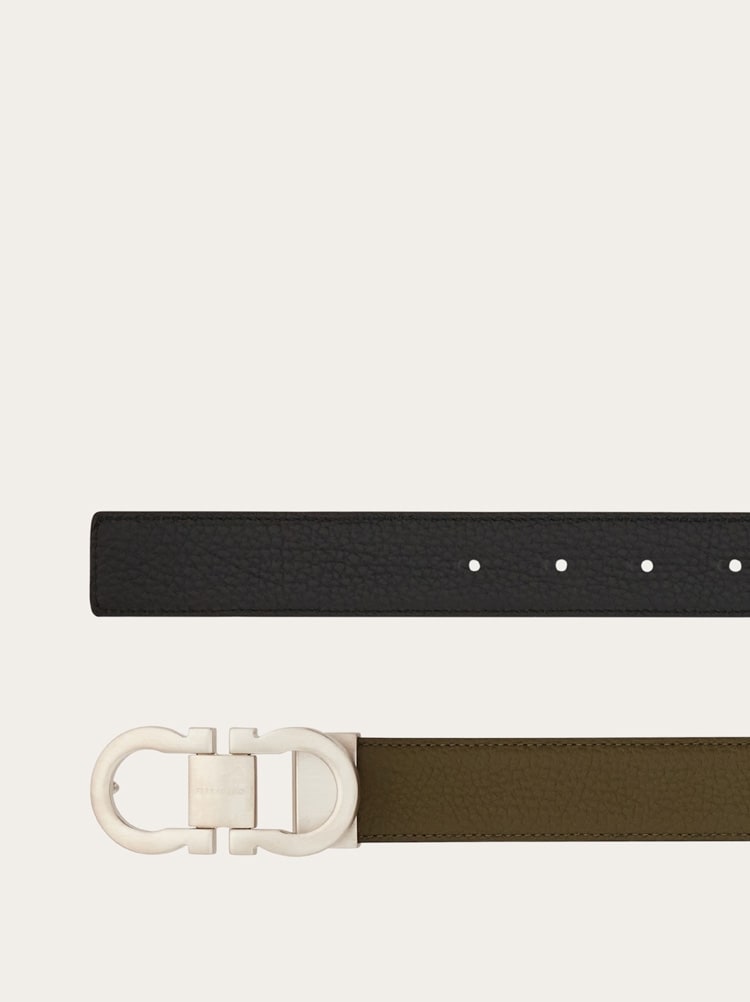 Reversible and adjustable Gancini belt Gallery image 2