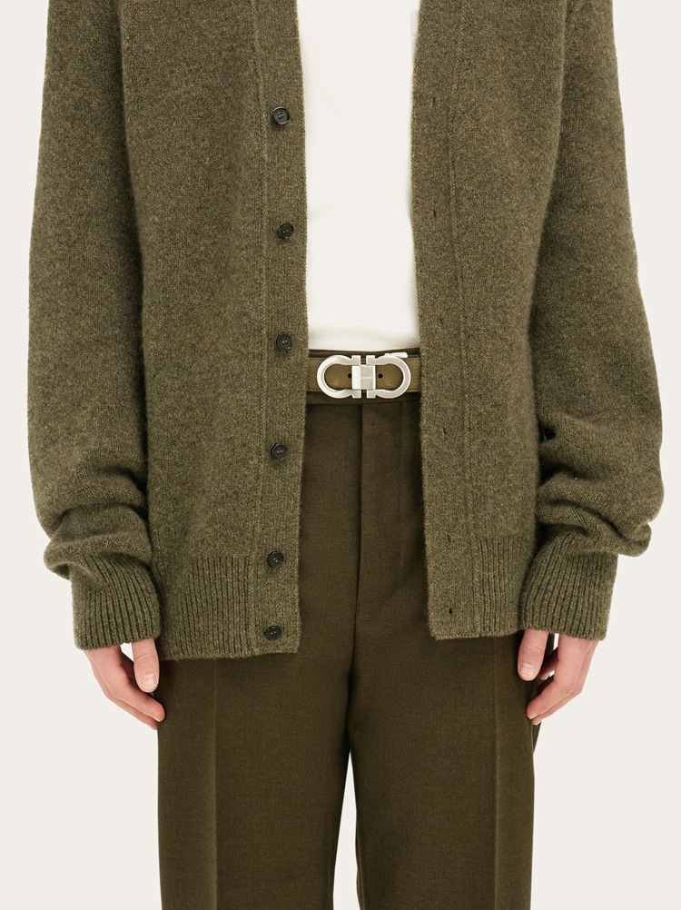 Reversible and adjustable Gancini belt Gallery image 4