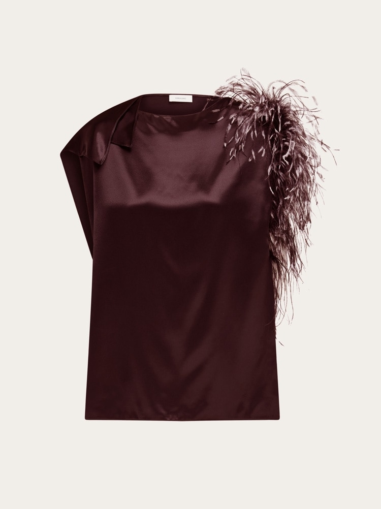Asymmetric top with feather bouquet Gallery image 1