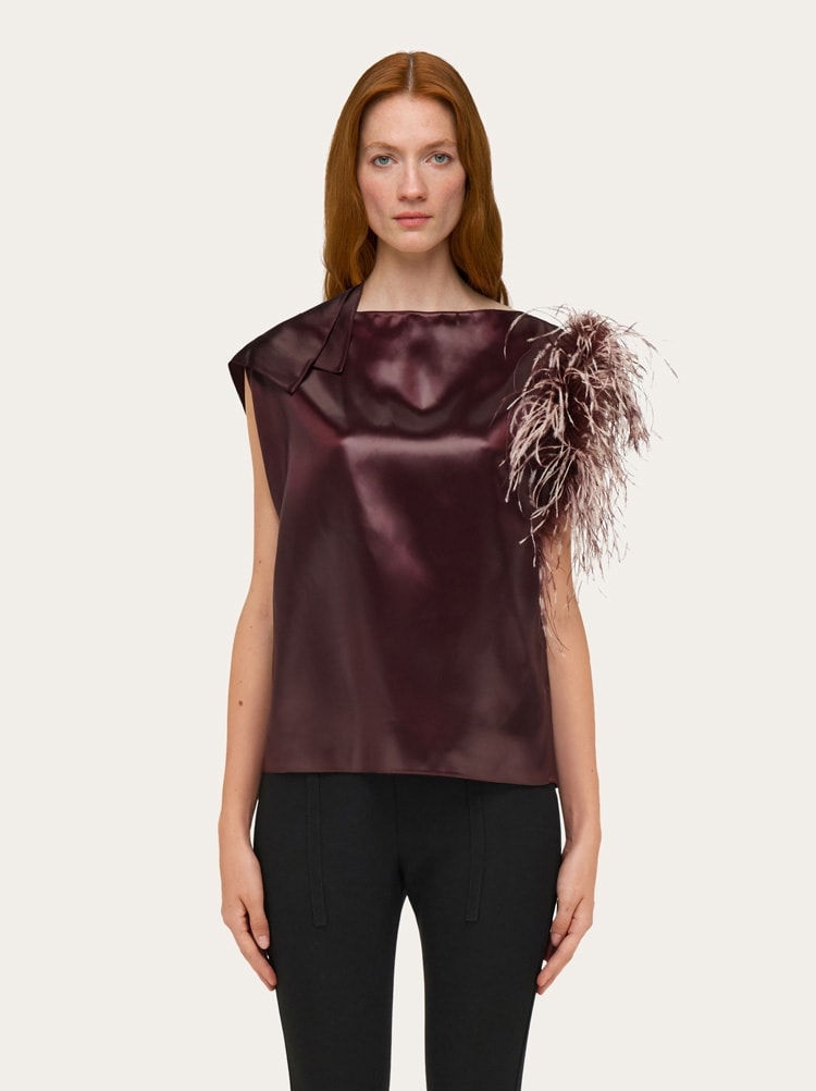 Asymmetric top with feather bouquet Gallery image 2