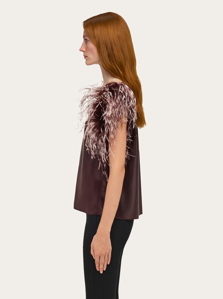 Asymmetric top with feather bouquet Gallery image 3