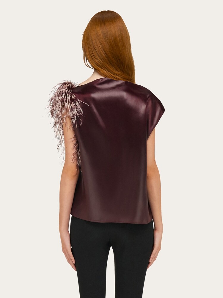 Asymmetric top with feather bouquet Gallery image 4