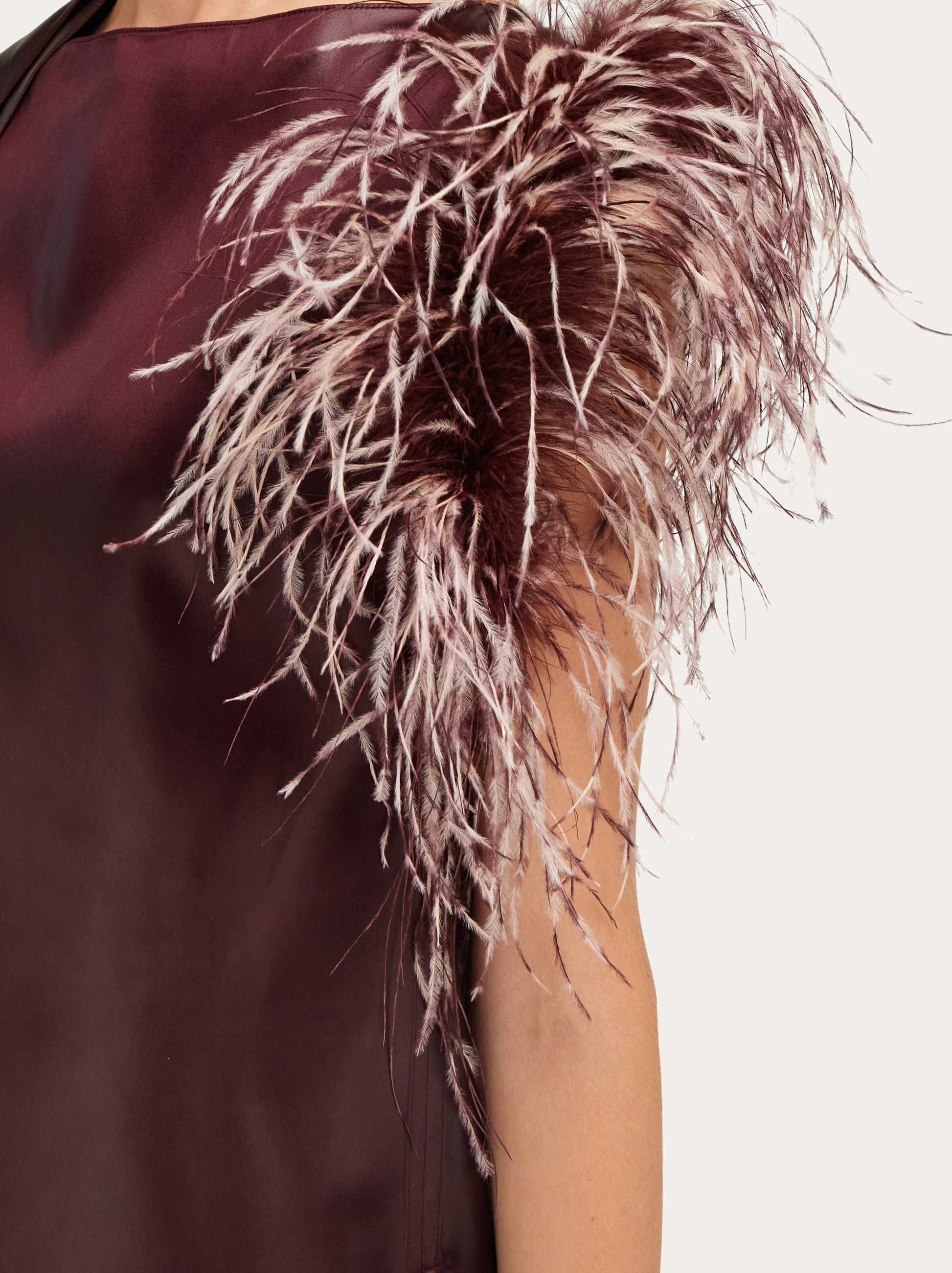 Asymmetric top with feather bouquet - Women | Ferragamo