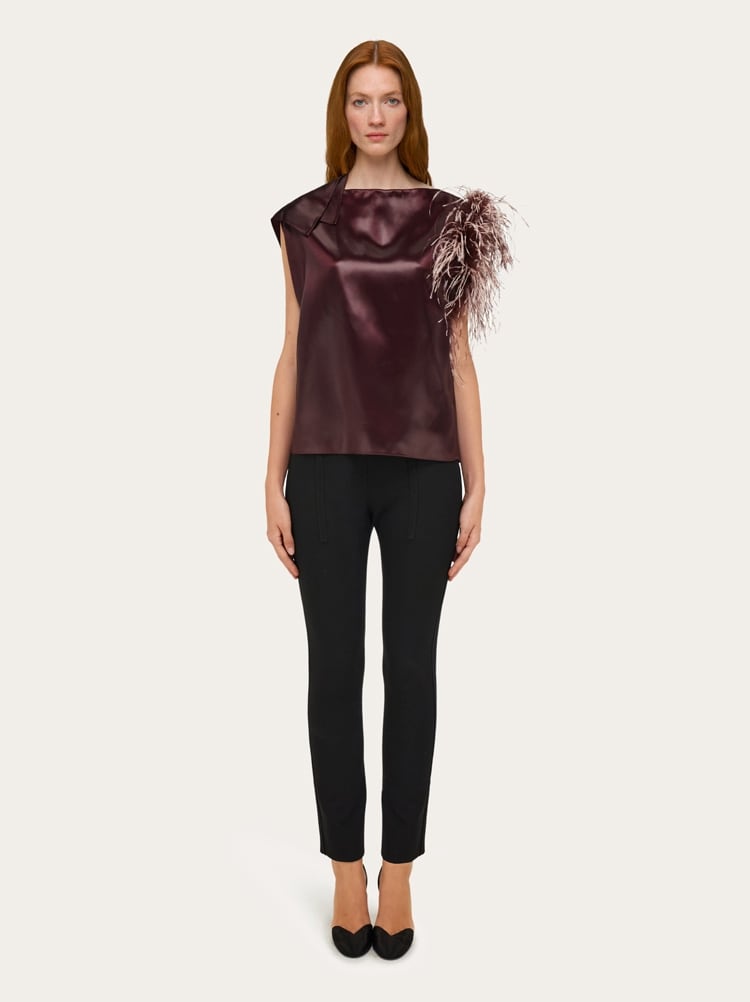 Asymmetric top with feather bouquet Gallery image 7