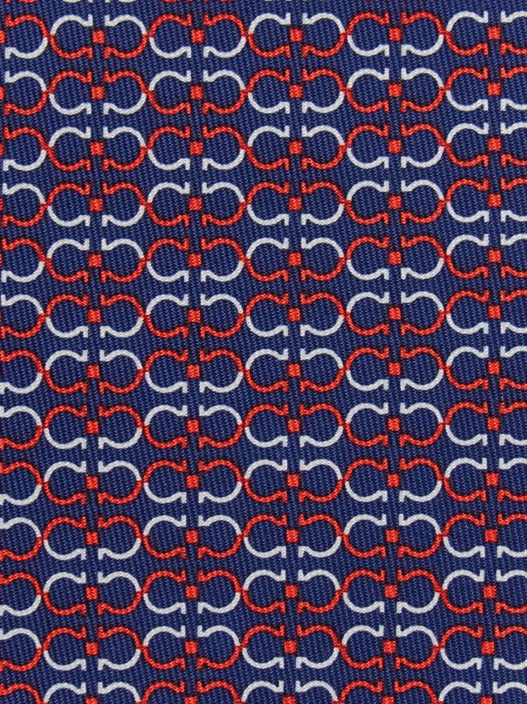 Gancini print silk tie Gallery image 2