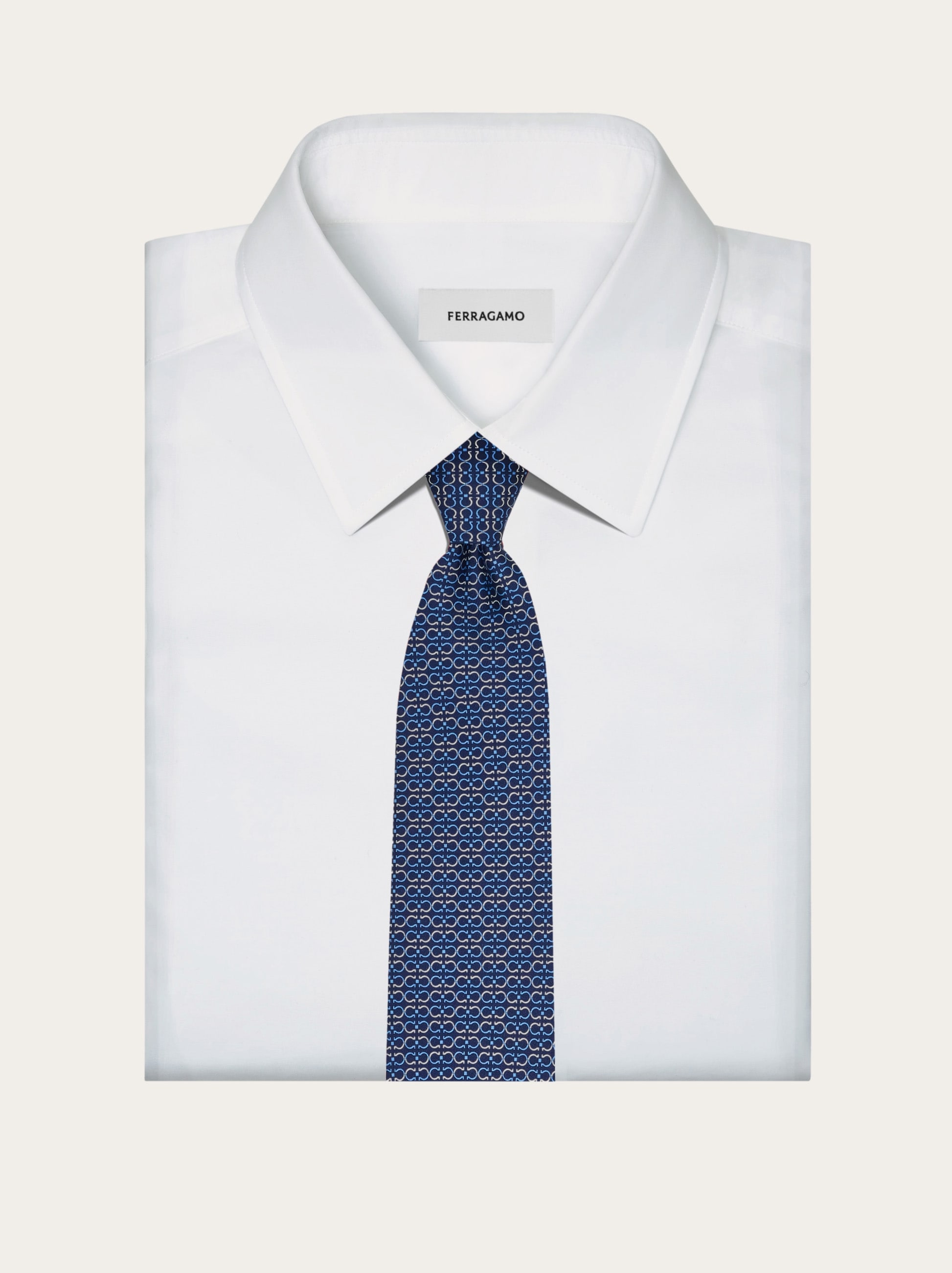 Gancini print silk tie - Men | Ferragamo