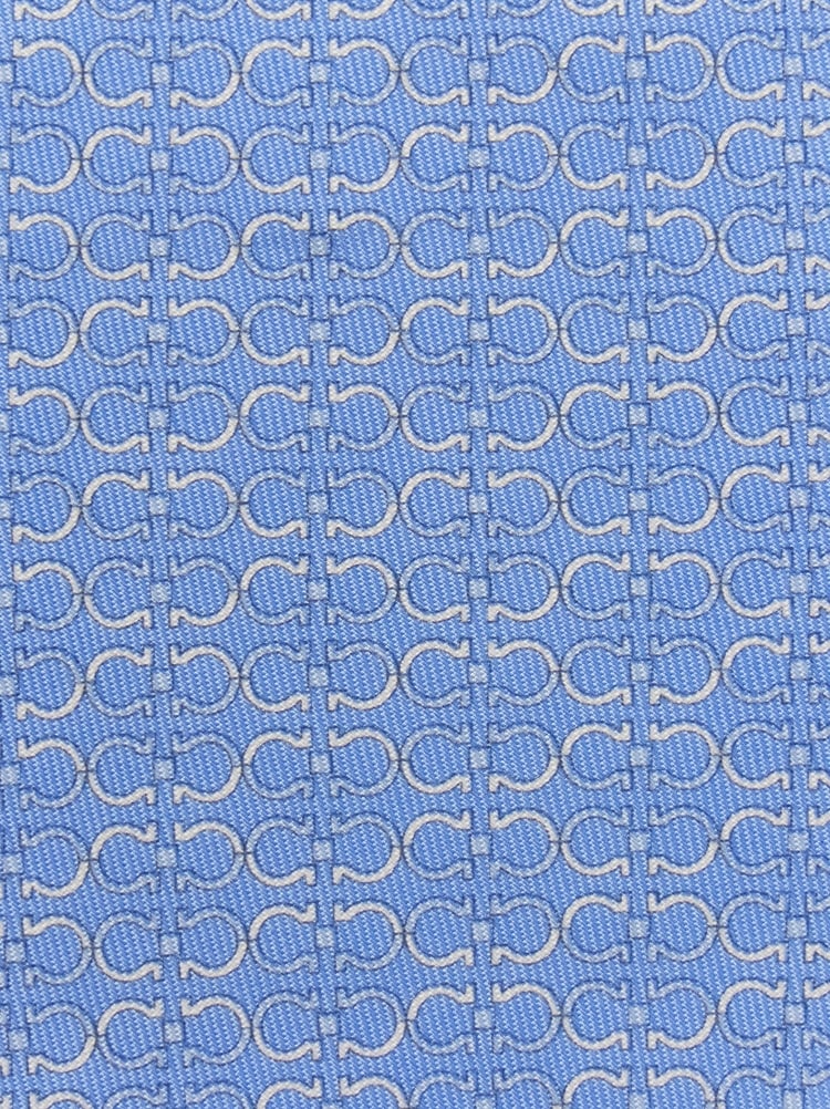 Gancini print silk tie Gallery image 2