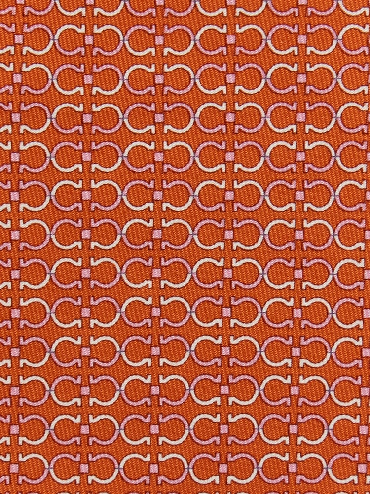 Gancini print silk tie Gallery image 2