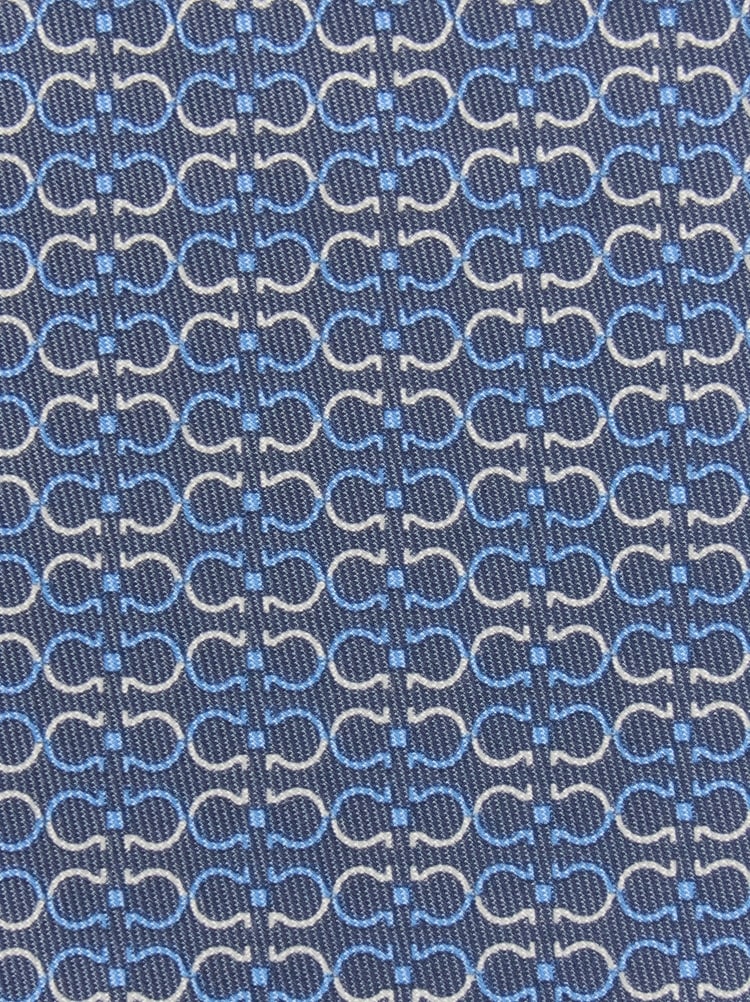 Gancini print silk tie Gallery image 2