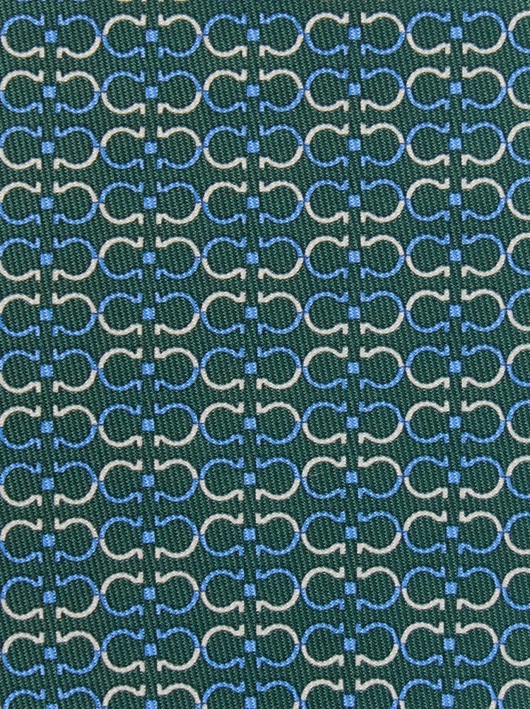 Gancini print silk tie Gallery image 2