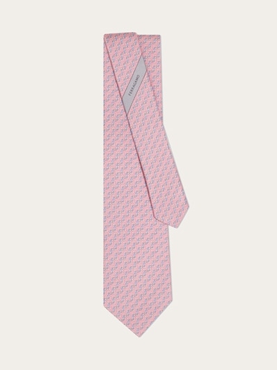 String print silk tie - Men | Ferragamo