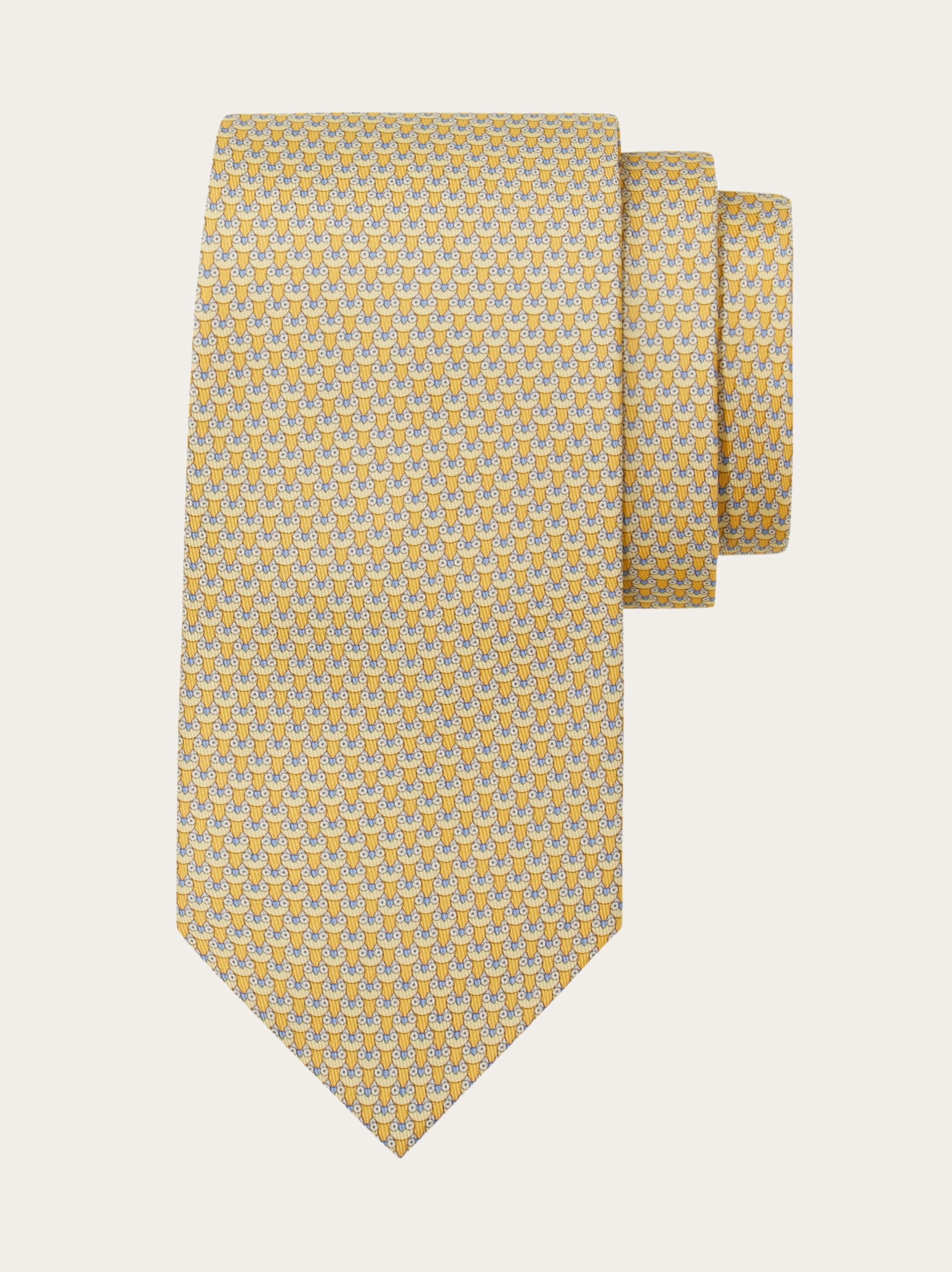 Owl print silk tie - Men | Ferragamo