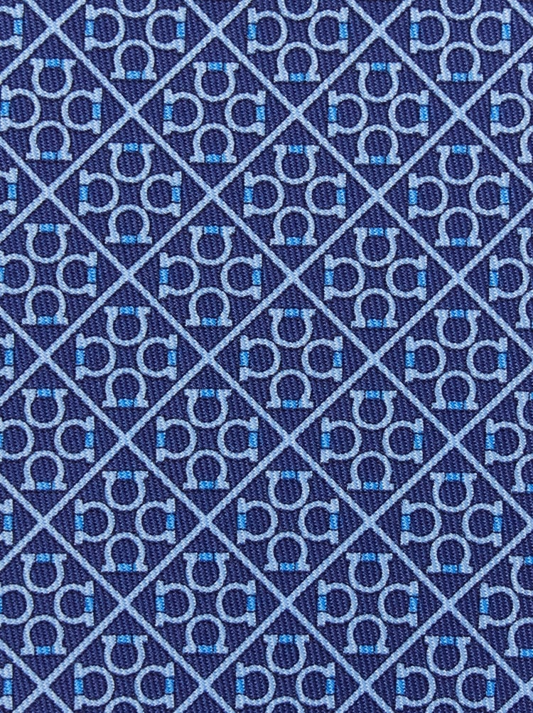 Square Gancini print silk tie Gallery image 2