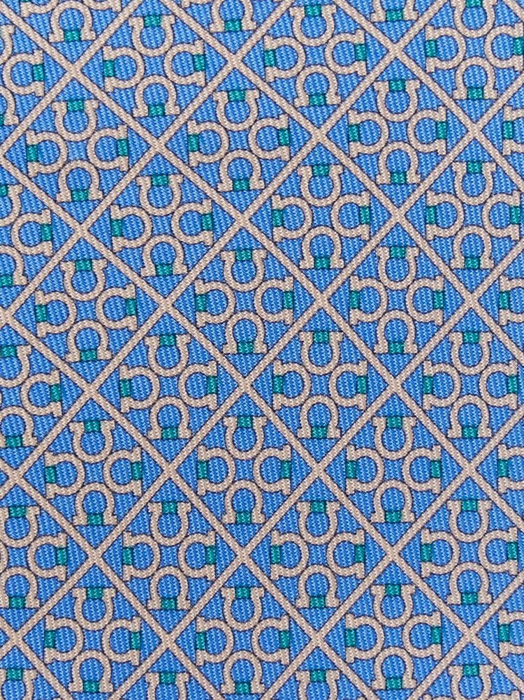 Square Gancini print silk tie Gallery image 2