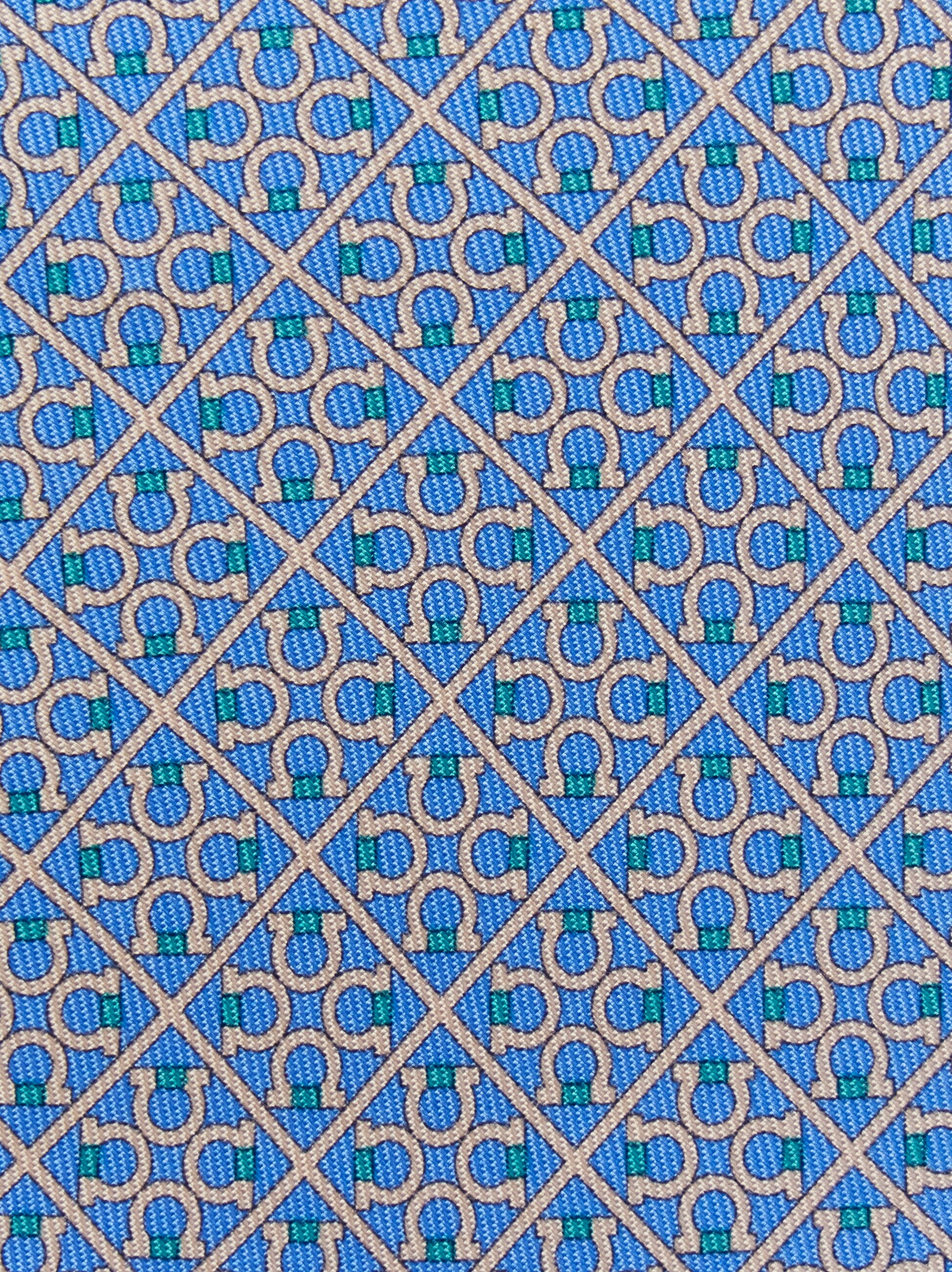 Square Gancini print silk tie - Men | Ferragamo