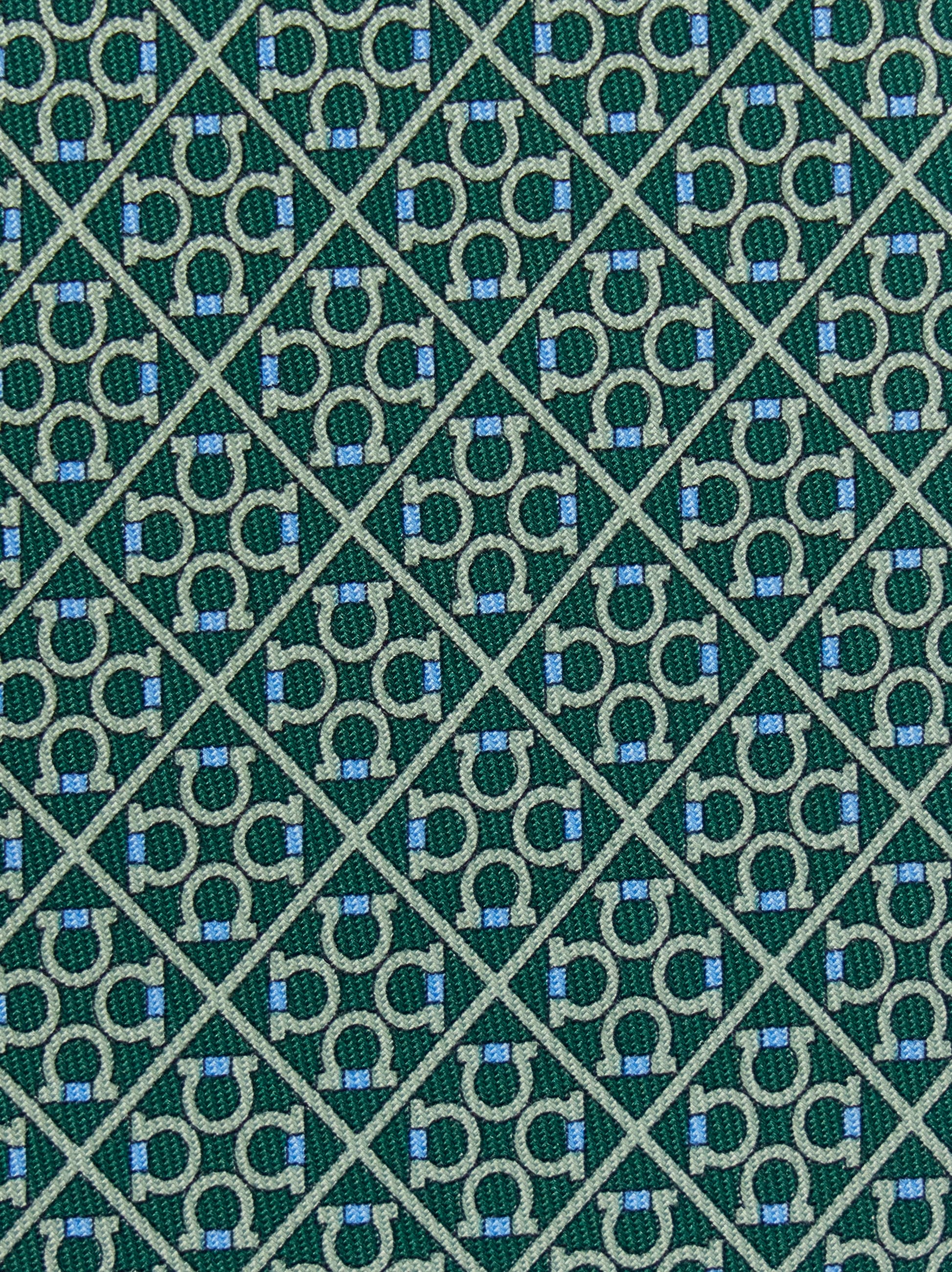 Square Gancini print silk tie - Men | Ferragamo