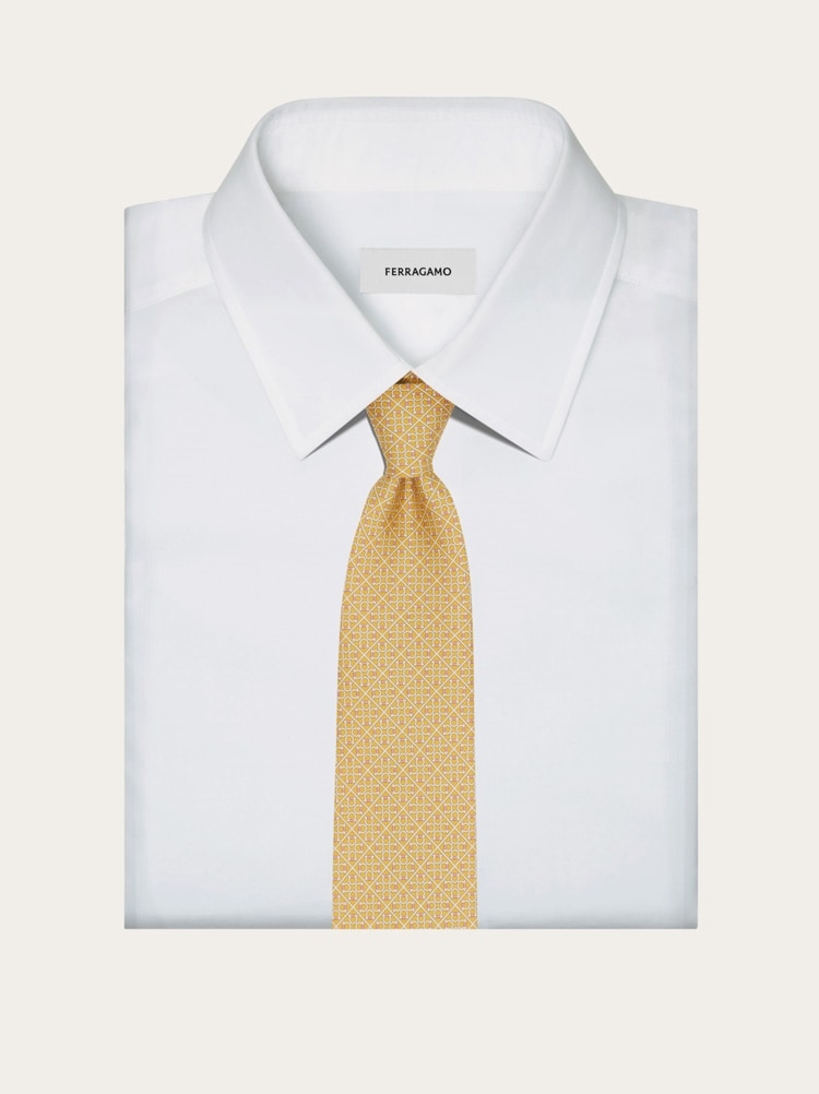Corbata de seda estampado Gancini square Gallery image 4