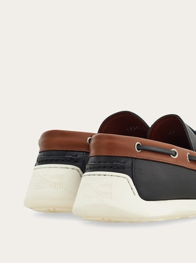 Boat shoe with Gancini ornament - Men | Ferragamo