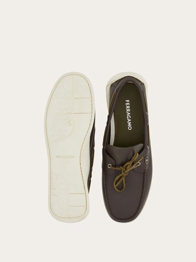 Boat shoe with Gancini ornament - Men | Ferragamo
