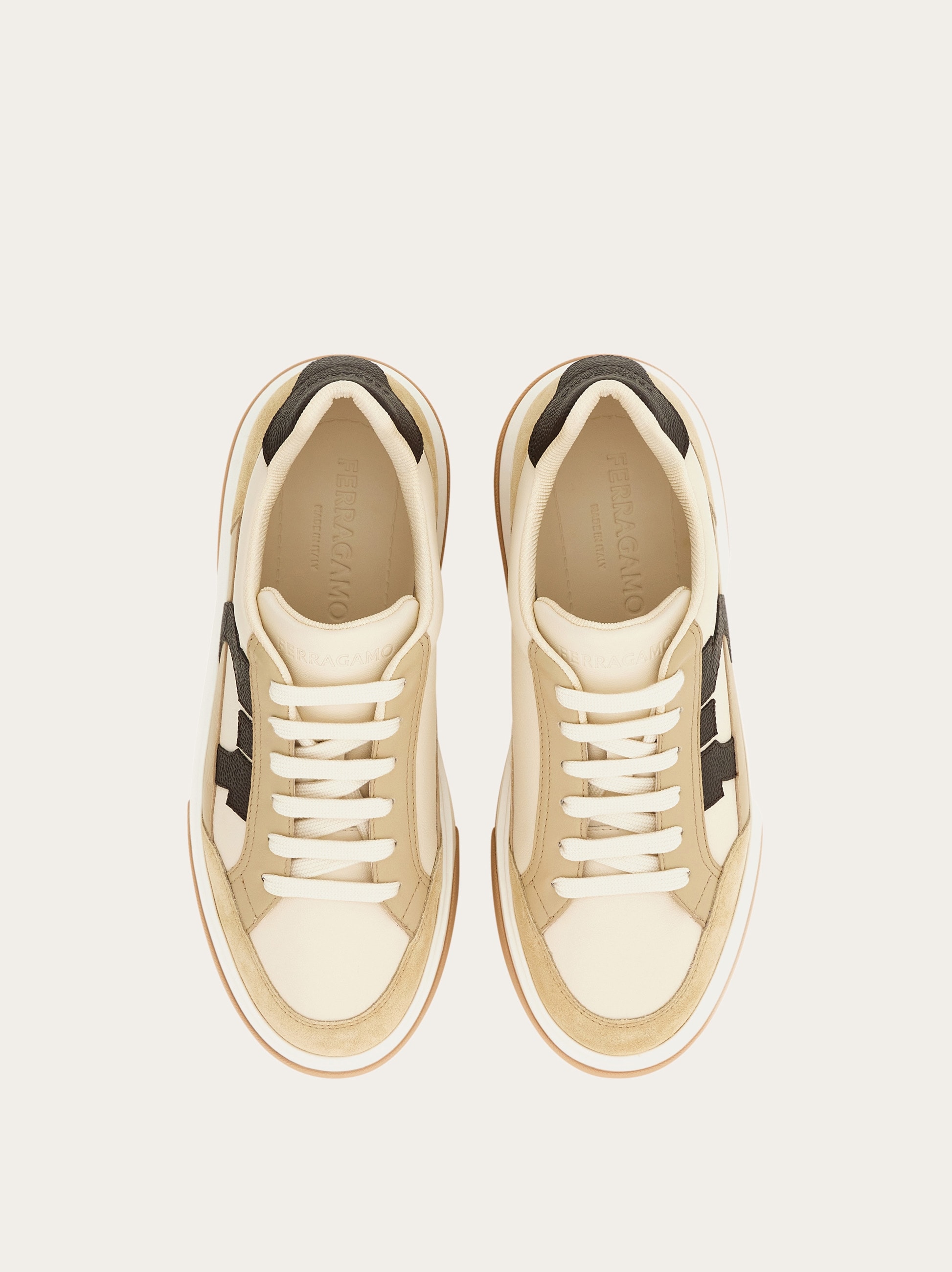 スニーカー SALVATORE FERRAGAMO Multicolor Leather Cassina Sneakers Salvatore Ferragamo - Cassina Suede-Trimmed Leather Sneakers