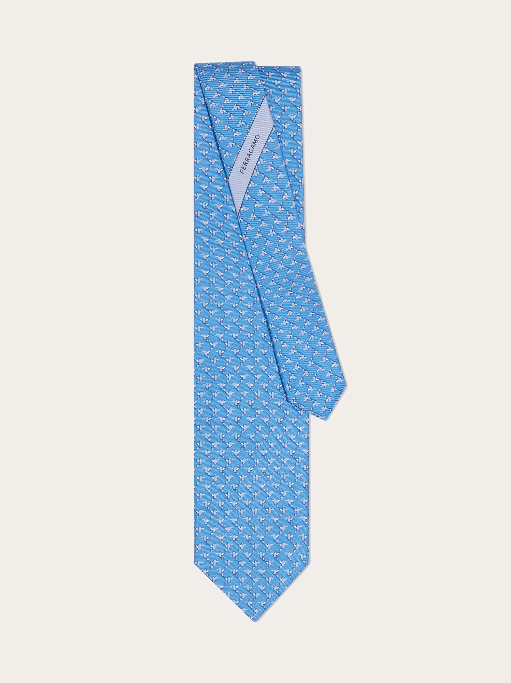 Hummingbird print silk tie - Men | Ferragamo