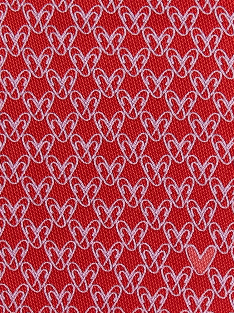 Heart print silk tie Gallery image 2