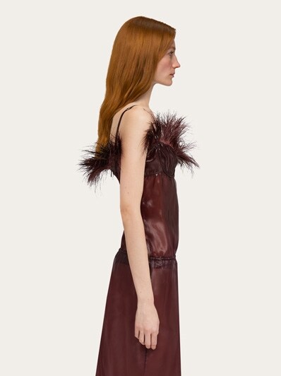 FERRAGAMO コットン混 ミディドレス 門りょうちゃん着用☆XSサイズあり【Glossy/グロッシー