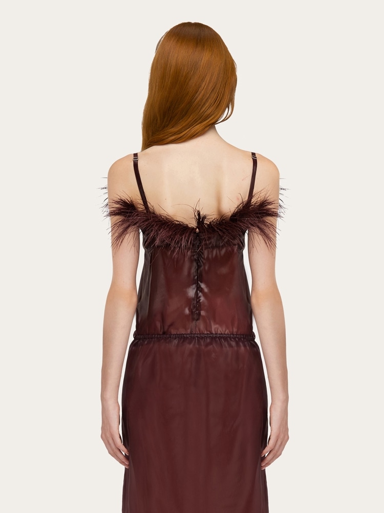 Organza top with feather embellishment Gallery image 4