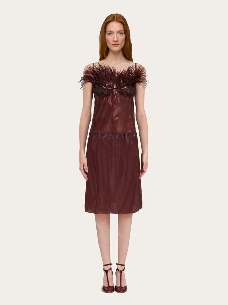 Organza top with feather embellishment Gallery image 7